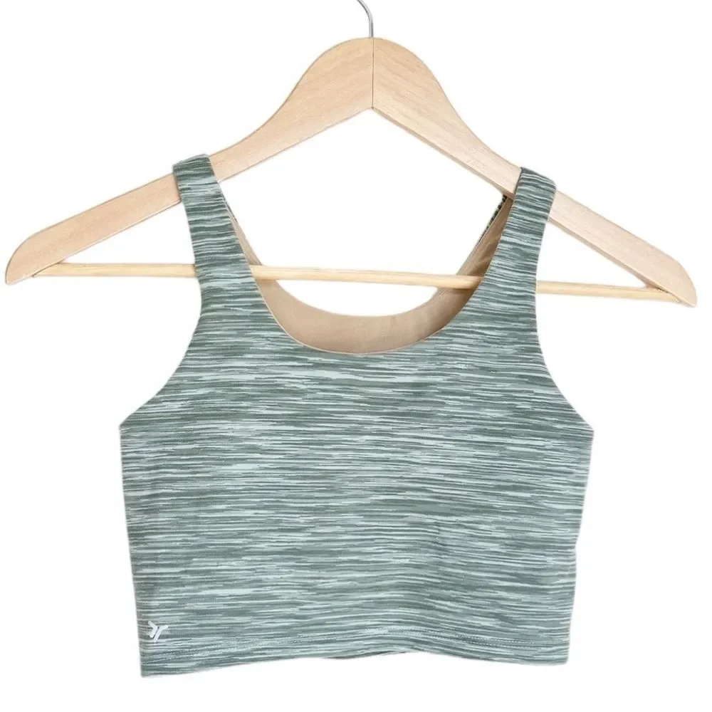Old Navy Active Girls Powerchill Longline Heather Green Sports Bra. Large. 10-12